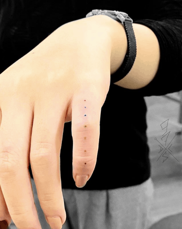 Rainbow Dots Tattoo Designs