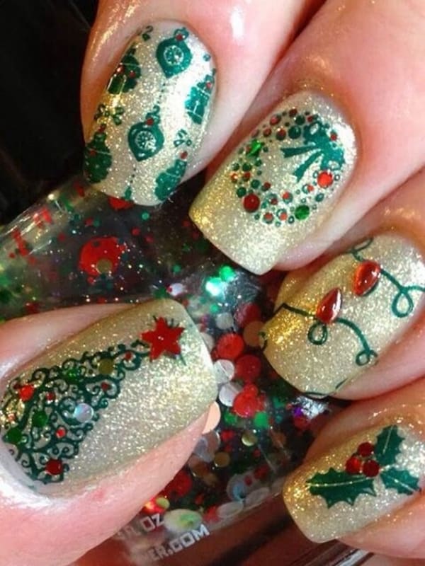 So Pretty Christmas Nail Art Designs and Colors