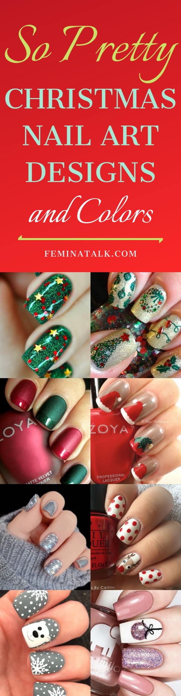 So Pretty Christmas Nail Art Designs and Colors