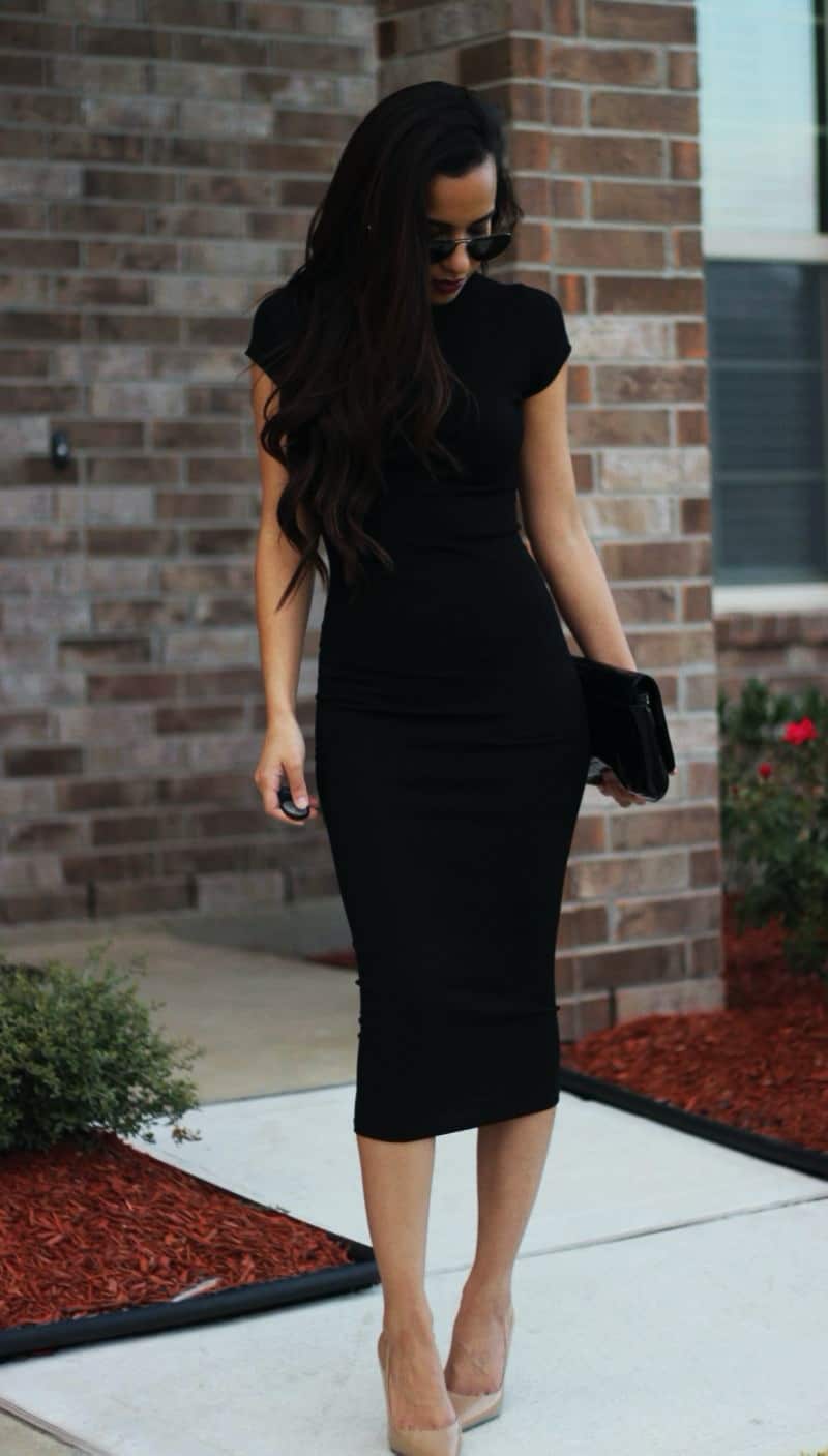 black pencil dress for work