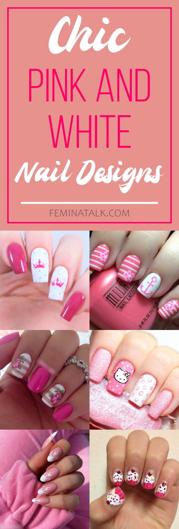 Pink and White Nail Designs