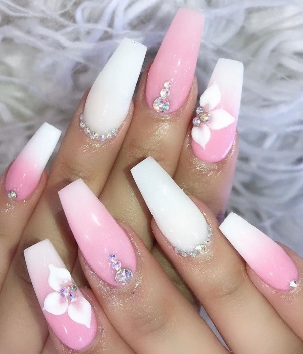 Pink and White Nail Designs