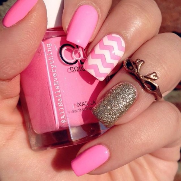 Pink and White Nail Designs