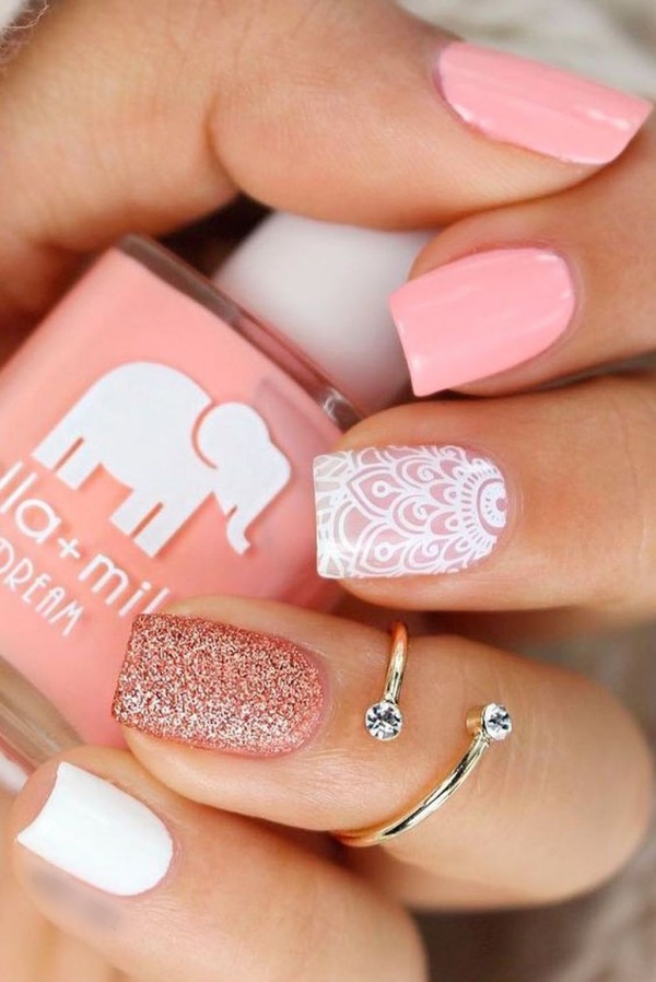 Pink and White Nail Designs