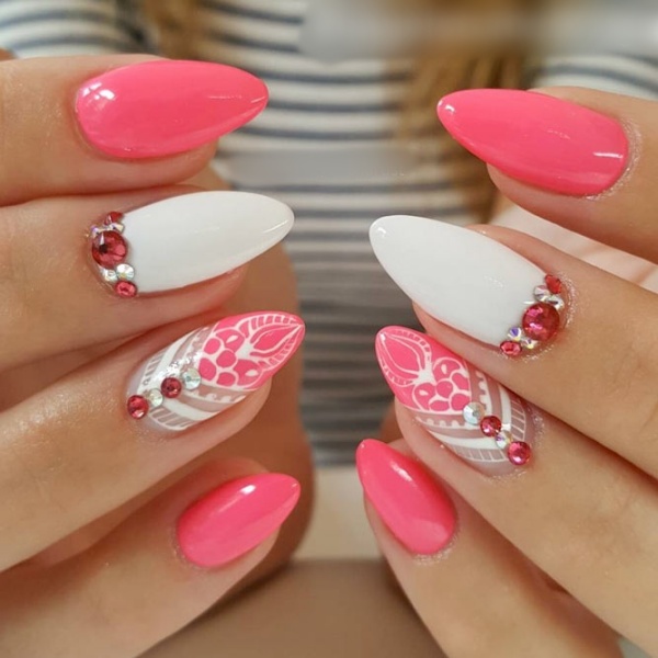 Pink and White Nail Designs