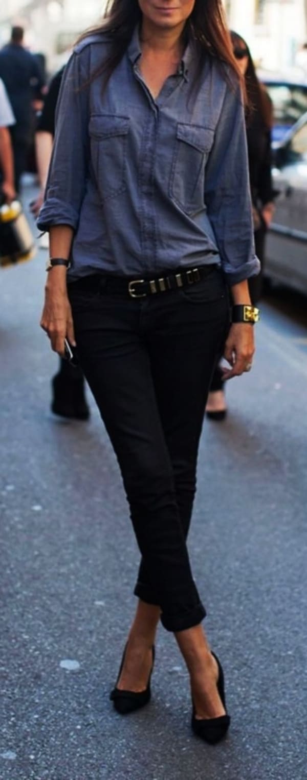 30 Ways To Style Your Black Denim For Work