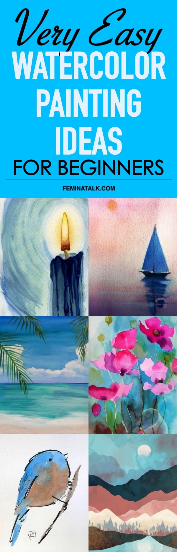 Very Easy Watercolor Painting Ideas for beginners
