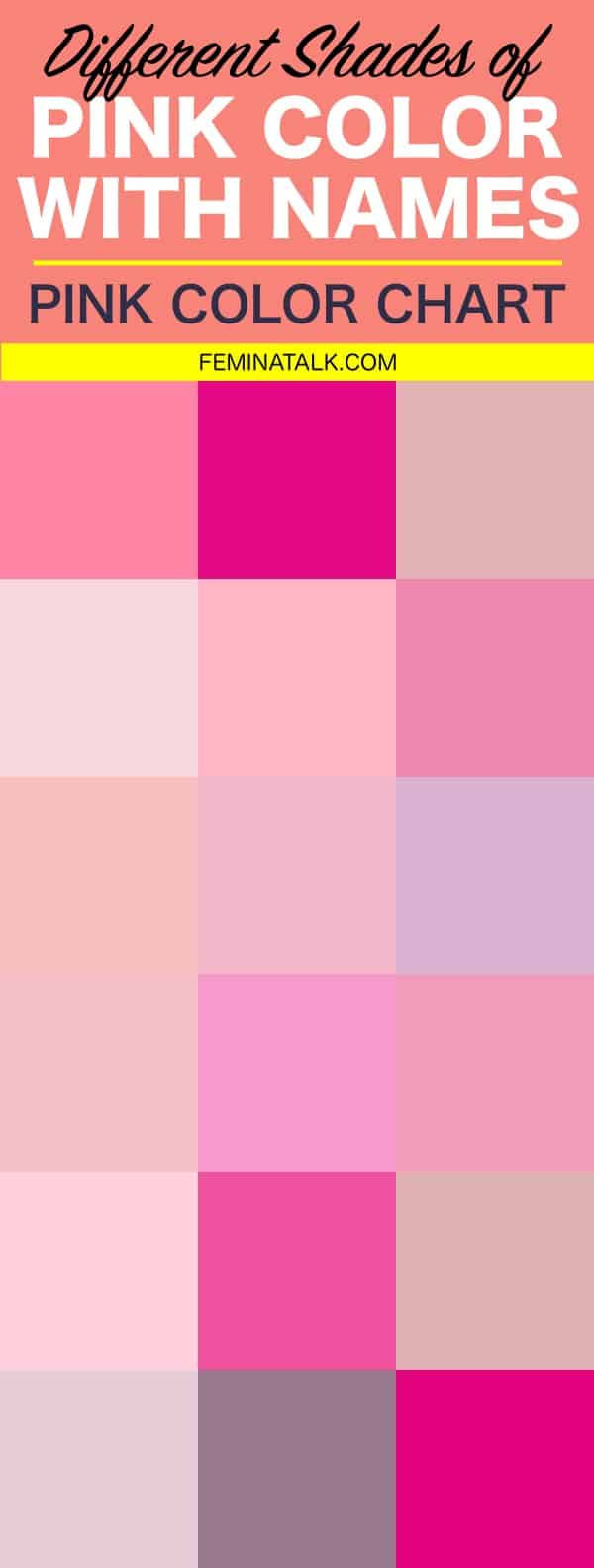 Different Shades of Pink Color with Names