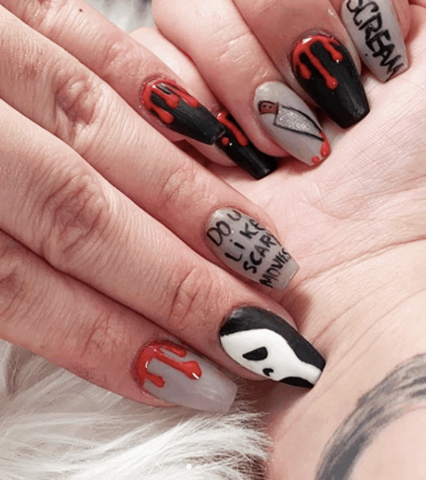 32 Ghostly Halloween Nails Art Designs for Spooky Party 2019 - FeminaTalk