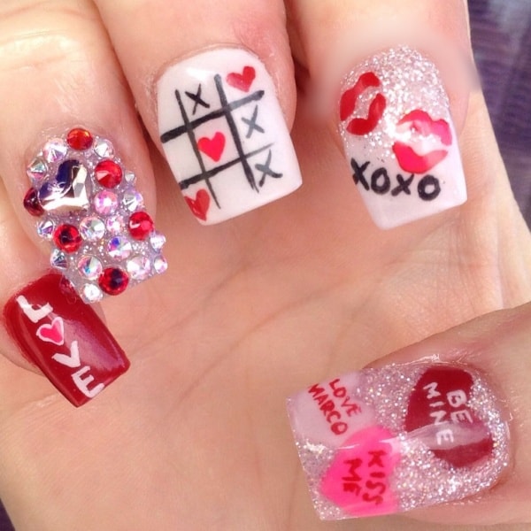 valentine’s day nail art designs